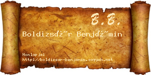 Boldizsár Benjámin névjegykártya